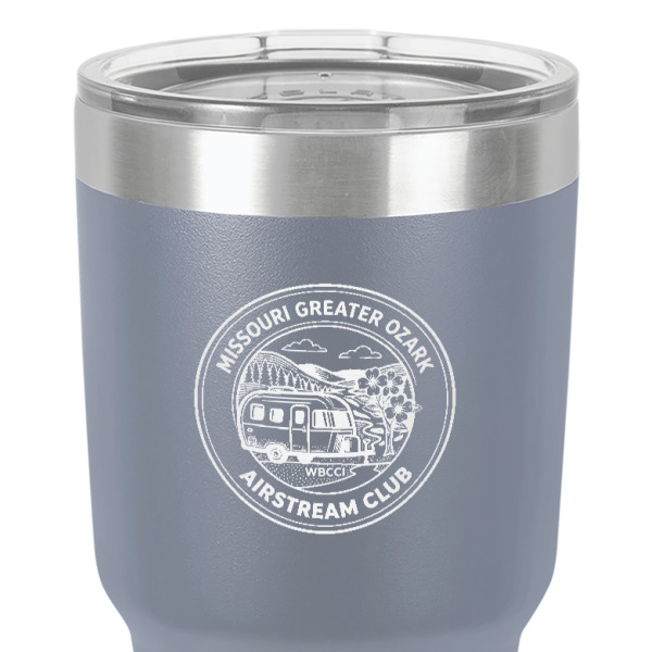 Custom Design - 30 oz Stainless Steel Ringneck Tumbler - Grey - Close Up