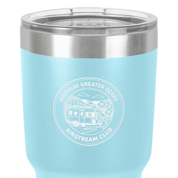 Custom Design - 30 oz Stainless Steel Ringneck Tumbler - Teal - Close Up