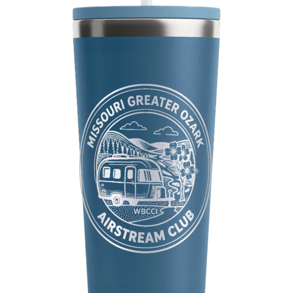 Custom Design - Steel Blue RTIC Everyday Tumbler - 28 oz. - Close Up