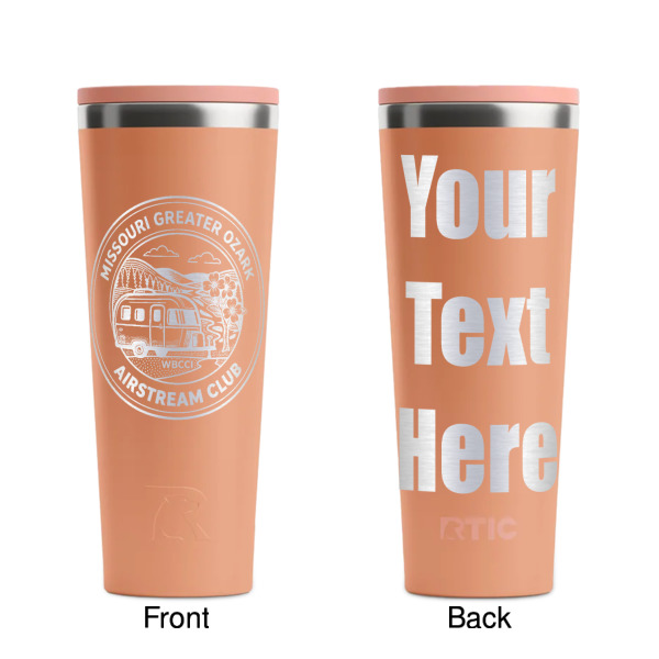 Custom Design - Peach RTIC Everyday Tumbler - 28 oz. - Front and Back
