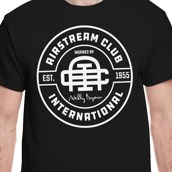 Custom Design - Black Crew T-Shirt on Model - CloseUp