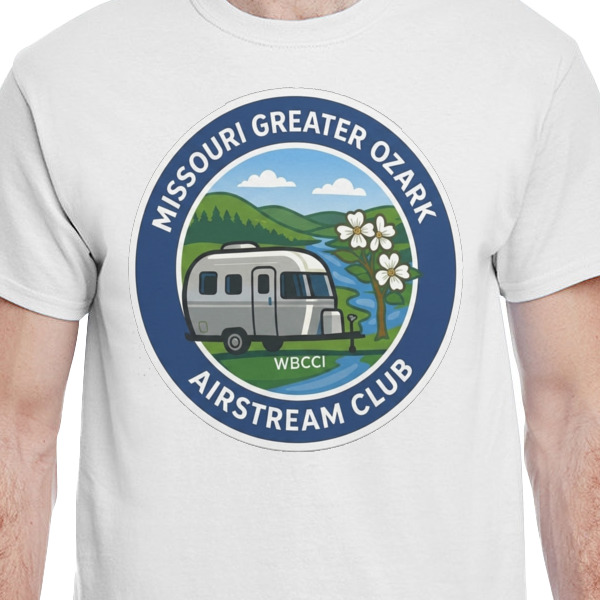 Custom Design - White Crew T-Shirt on Model - CloseUp