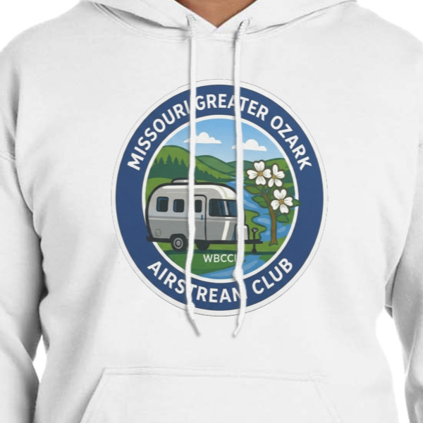 Custom Design - White Hoodie on Model - CloseUp
