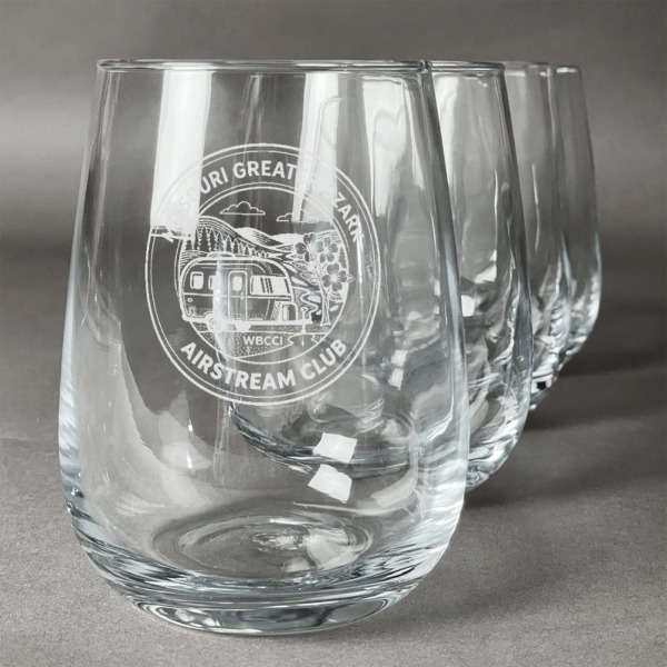 Custom Design Your Own Stemless Wine Glasses - Laser Engraved- Set of 4