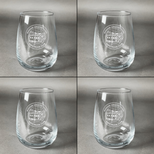 Custom Design - Set of Four Personalized Stemless Wineglasses (Approval)