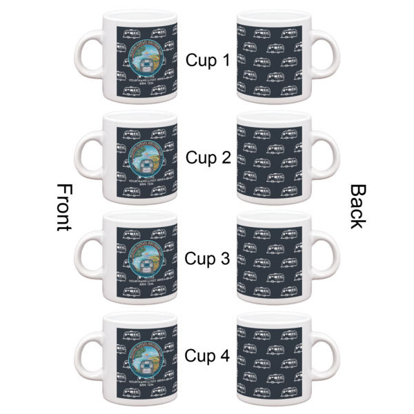 Custom Design - Single Shot Espresso Cup - Set of 4 - Front & Back