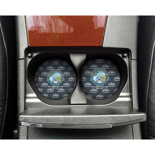 Custom Design - Sandstone Car Coaster - In Cup Holder