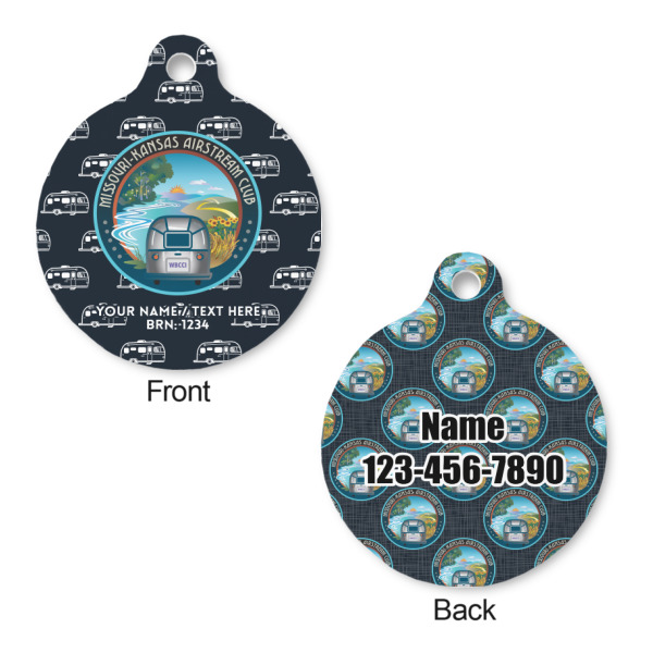 Custom Design - Round Pet ID Tag - Small - Front & Back View