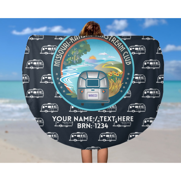 Custom Design - Round Beach Towel - In Use