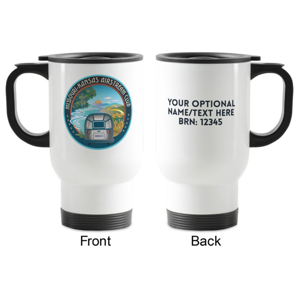 Custom Design - Stainless Steel Travel Mug with Handle - Front & Back