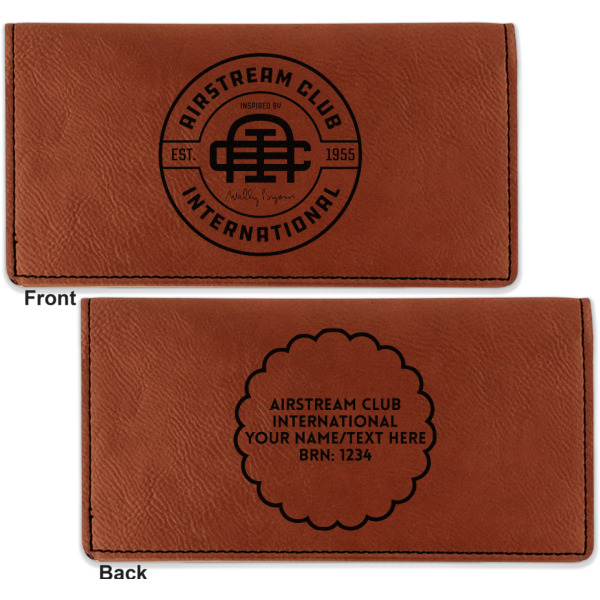 Custom Design - Leather Checkbook Holder Front and Back