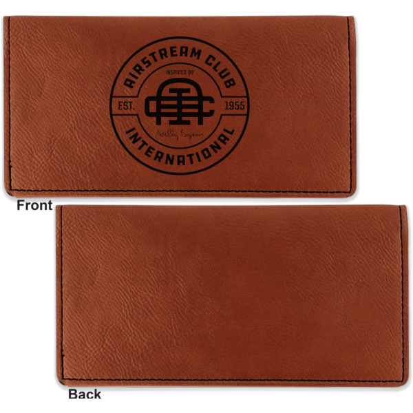Custom Design - Leather Checkbook Holder Front and Back Single Sided - Apvl