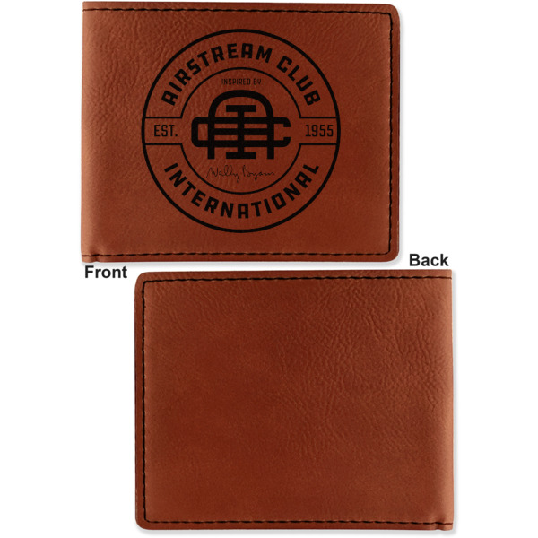 Custom Design - Cognac Leatherette Bifold Wallets - Front and Back Single Sided - Apvl