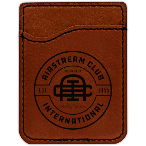 Custom Design - Cognac Leatherette Phone Wallet close up
