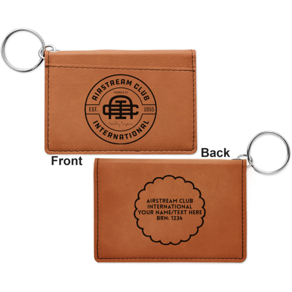 Custom Design - Cognac Leatherette Keychain ID Holders - Front and Back Apvl