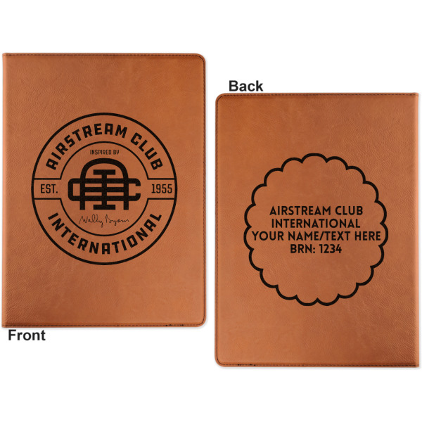 Custom Design - Cognac Leatherette Portfolios with Notepad - Small - Double Sided- Apvl