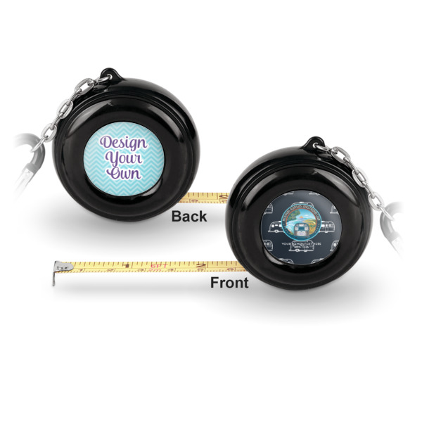 Custom Design - 6ft Pocket Tape Measure w/ Carabiner Hook - Front and Back