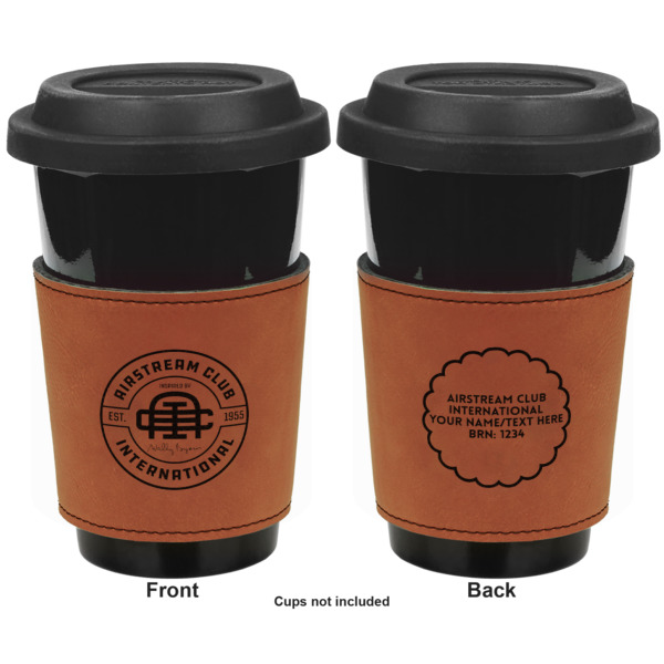 Custom Design - Cognac Leatherette Mug Sleeve - Double Sided Approval