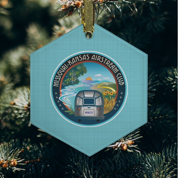 Custom Design - Frosted Glass Ornament - Hexagon (Lifestyle)