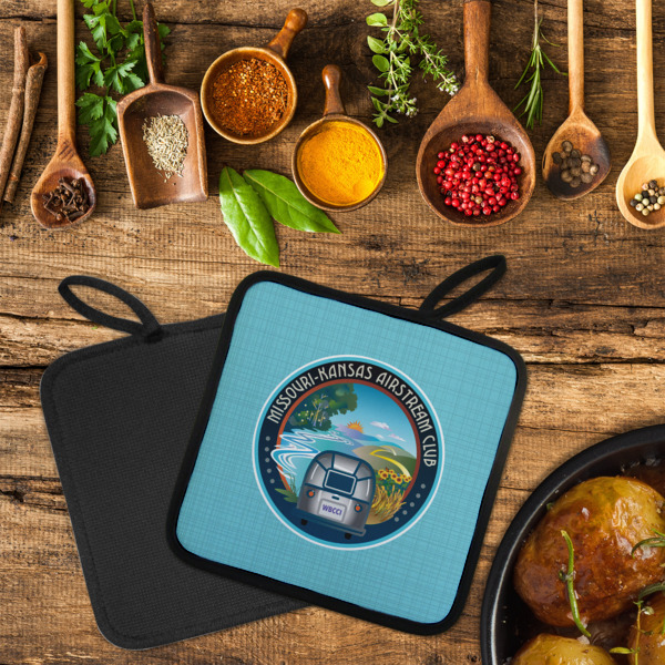 Custom Design - Neoprene Pot Holder - Set of 2  LIFESTYLE (Flatlay)