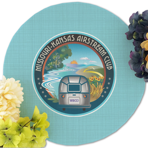 Custom Design - Round Linen Placemats - Front (w flowers)