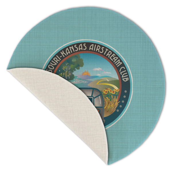 Custom Design - Round Linen Placemats - Front (folded corner single sided)