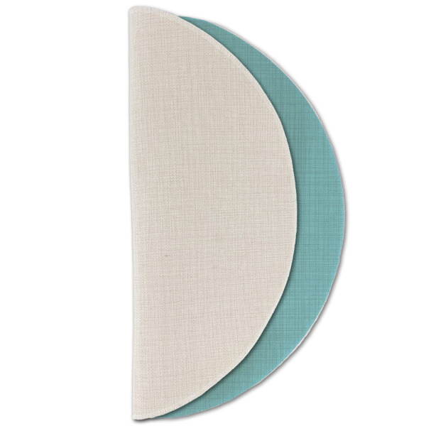 Custom Design - Round Linen Placemats - HALF FOLDED (single sided)