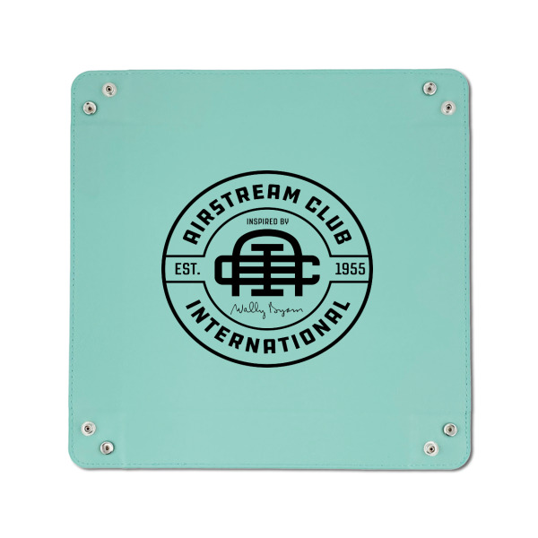 Custom Design - 6" x 6" Teal Leatherette Snap Up Tray - APPROVAL