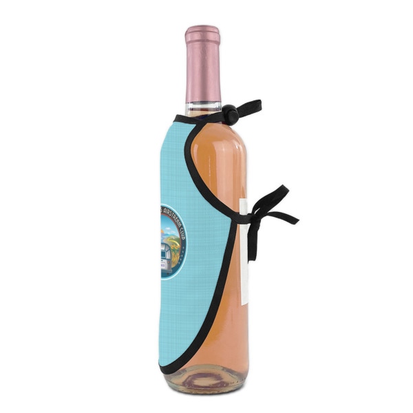 Custom Design - Wine Bottle Apron - DETAIL WITH CLIP ON NECK