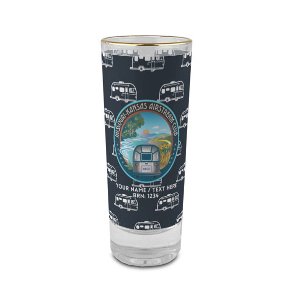 Custom Design Your Own 2 oz Shot Glass - Glass with Gold Rim