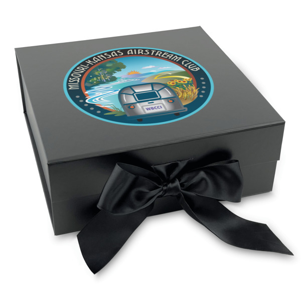 Custom Design - Gift Boxes with Magnetic Lid - Black - Front (angle)