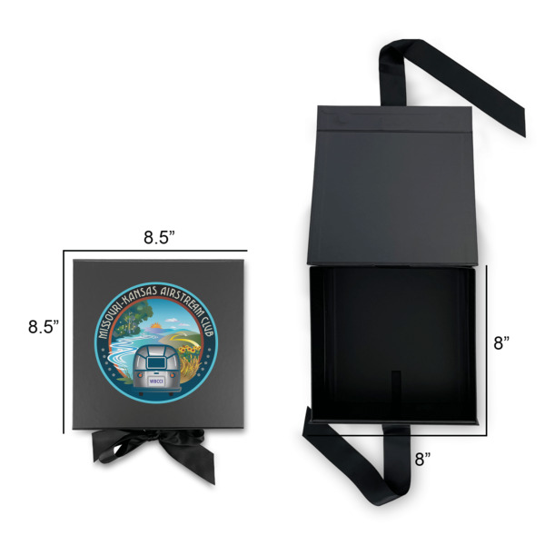 Custom Design - Gift Boxes with Magnetic Lid - Black - Open & Closed