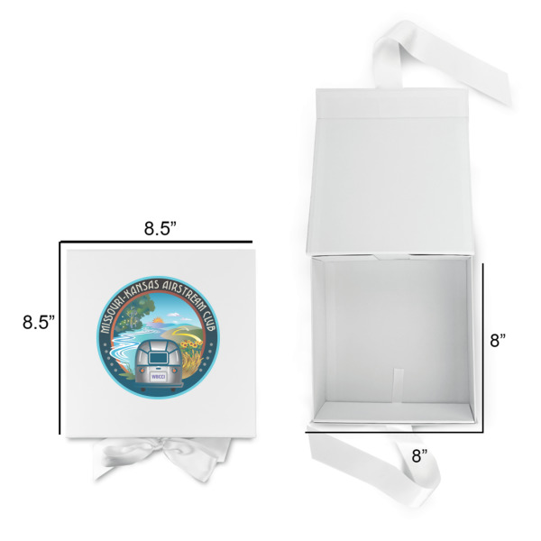 Custom Design - Gift Boxes with Magnetic Lid - White - Open & Closed