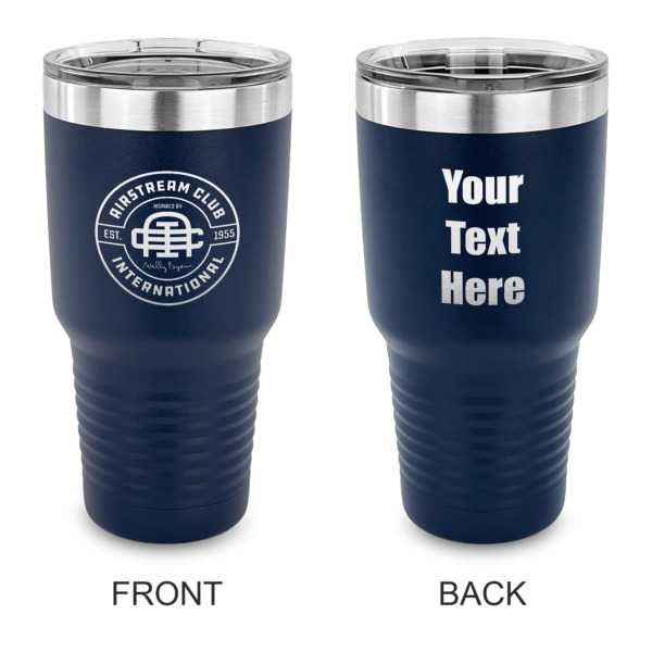 Custom Design Your Own 30 oz Stainless Steel Tumbler - Navy - Double-Sided