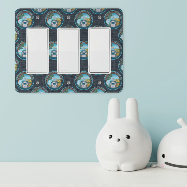 Custom Design - Rocker Light Switch Covers - Triple - IN CONTEXT