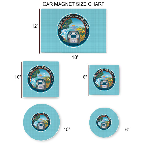 Custom Design - Car Magnets - SIZE CHART