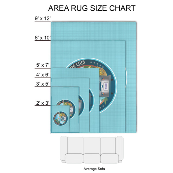Custom Design - 2'x3' Indoor Area Rugs - Size Chart