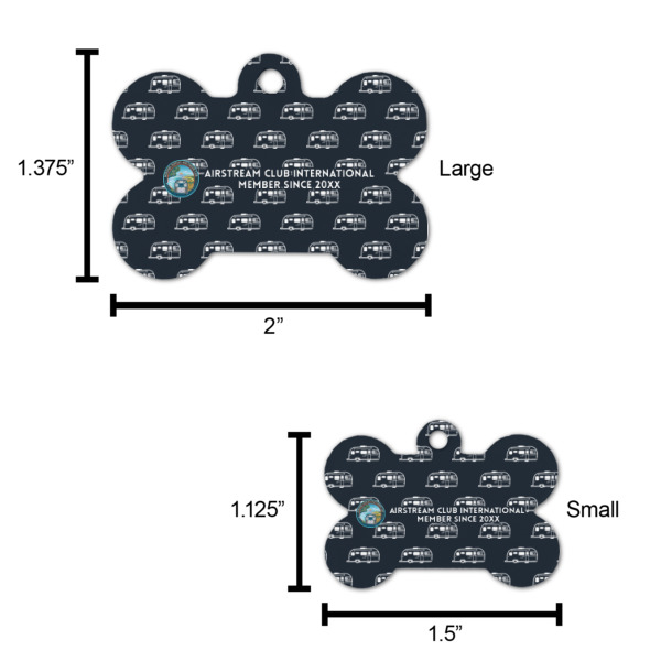 Custom Design - Bone Shaped Dog ID Tags - Comparison Scale