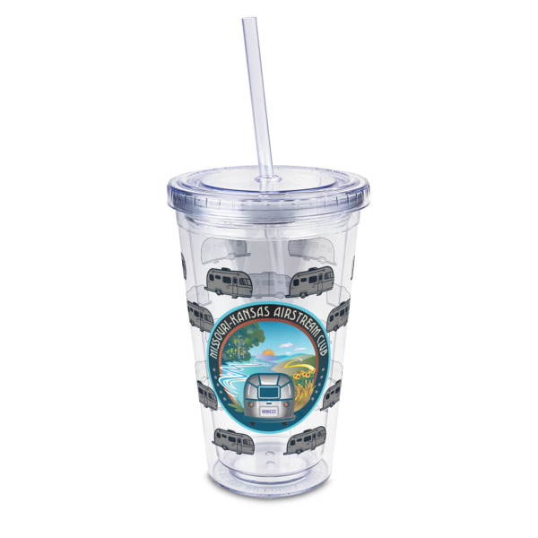 Custom Design Your Own 16 oz Double Wall Acrylic Tumbler with Lid & Straw - Full Print