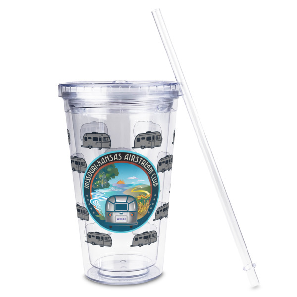 Custom Design - Acrylic Tumbler - Full Print - Front straw out
