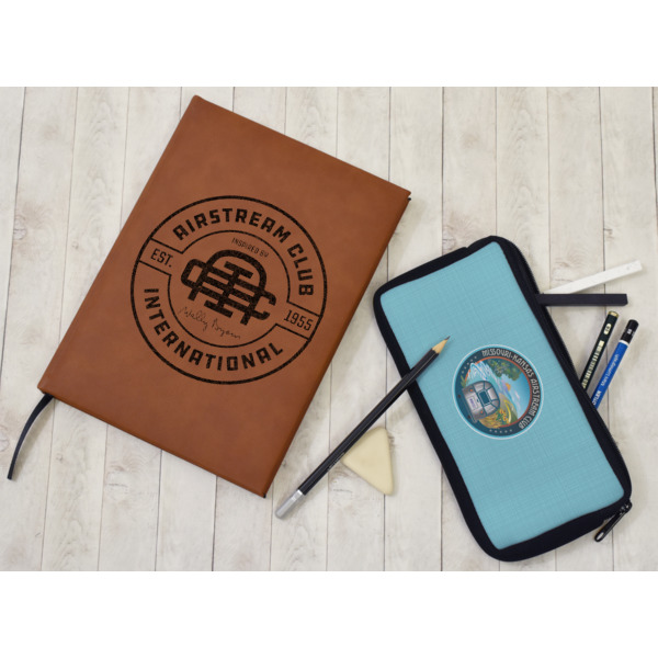 Custom Design - Leather Sketchbook - Large - Single Sided - In Context