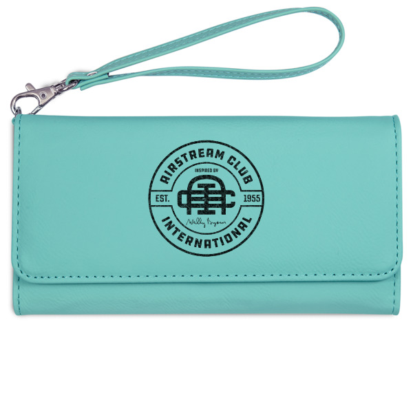 Custom Design - Ladies Wallet - Leather - Teal - Front View