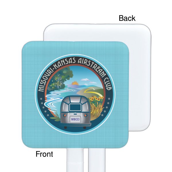 Custom Design - White Plastic Stir Stick - Single Sided - Square - Front & Back
