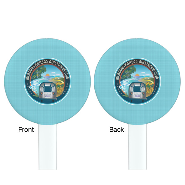 Custom Design - White Plastic 7" Stir Stick - Double Sided - Round - Front & Back