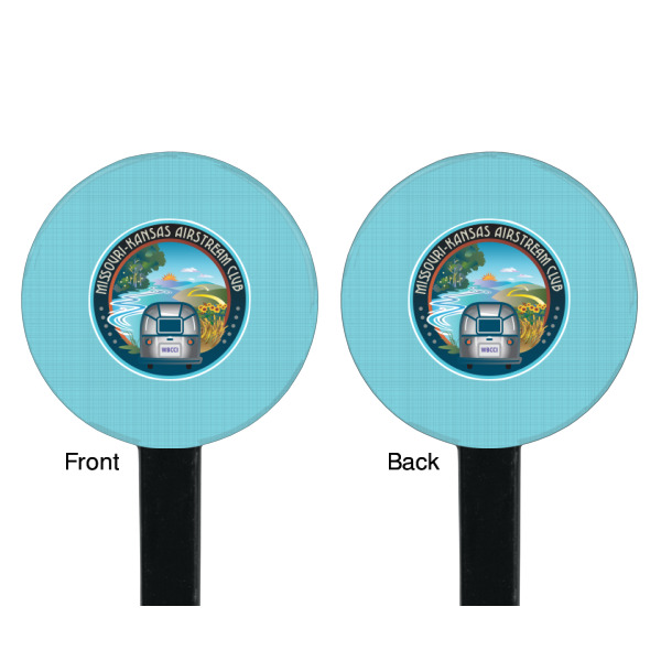 Custom Design - Black Plastic 7" Stir Stick - Double Sided - Round - Front & Back