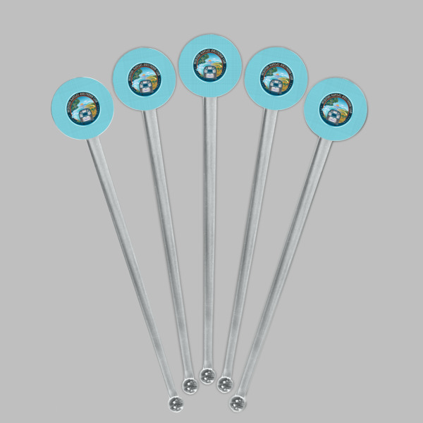Custom Design - Clear Plastic 7" Stir Stick - Round - Fan View