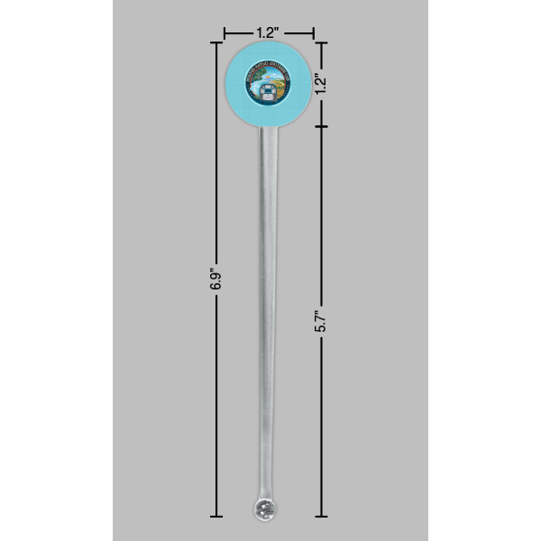 Custom Design - Clear Plastic 7" Stir Stick - Round - Dimensions
