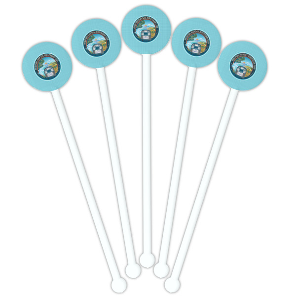 Custom Design - White Plastic 5.5" Stir Stick - Fan View