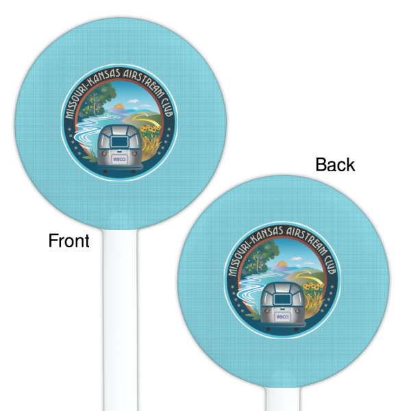 Custom Design - White Plastic 5.5" Stir Stick - Double Sided - Round - Front & Back