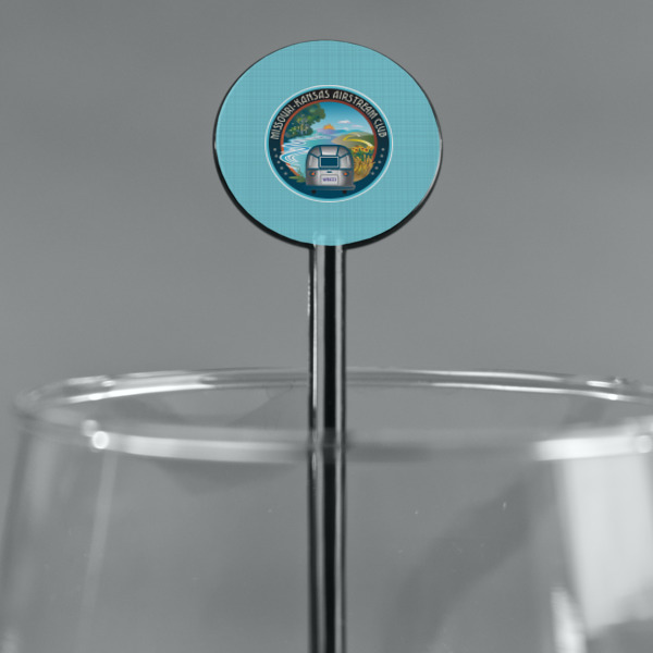 Custom Design - Black Plastic 5.5" Stir Stick - Round - Main